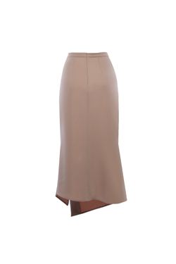 Юбка "Годе" какао с ассиметричной шлицей 35-18FW
