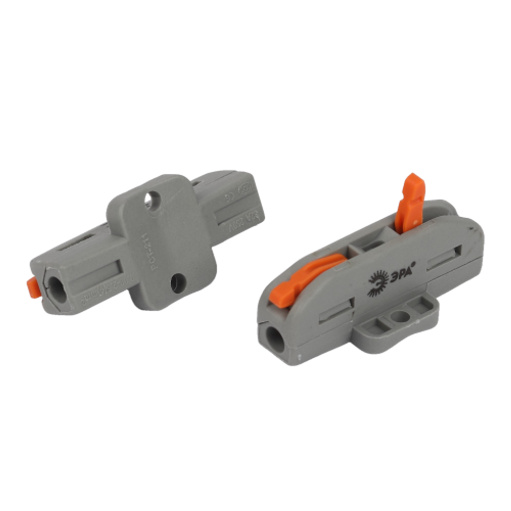 Клемма ЭРА NO-225-397 проходная с монтажной площадкой 222-2411Р с рычагами 1 полюс 0.08-2.5/4 мм2 (упаковка 20 шт.)