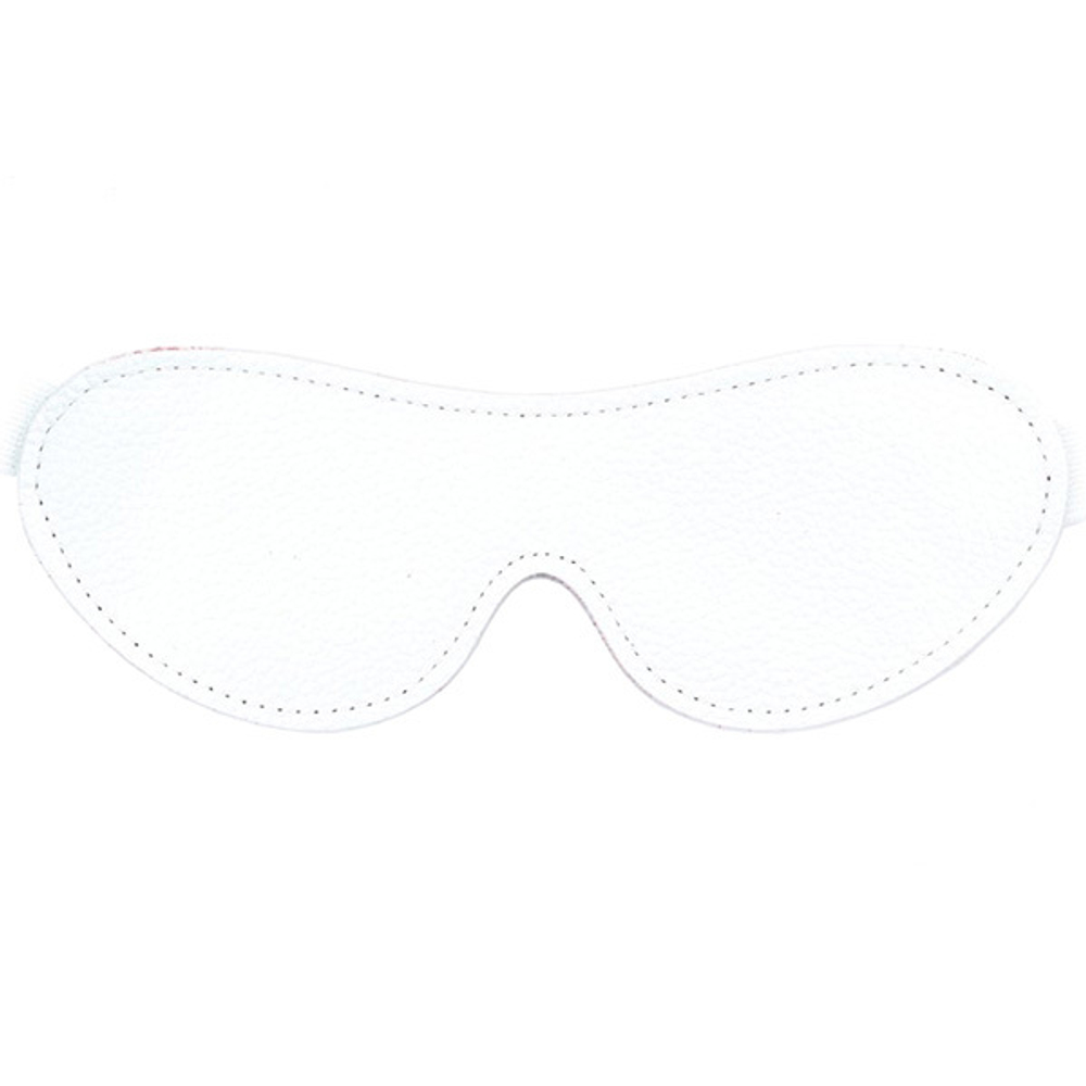 Двусторонняя бело-красная кожаная маска на резинке БДСМ Арсенал 58009