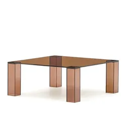 Журнальный столик из закаленного стекла Adularia коричневого цвета 85 x 85