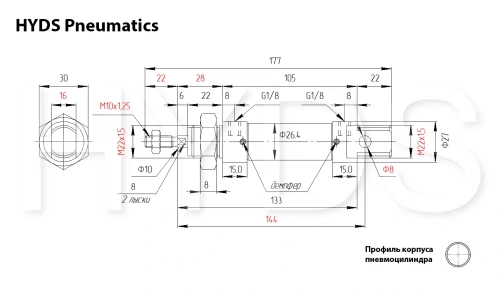 DSNU-25-40-PPV-A Пневмоцилиндр