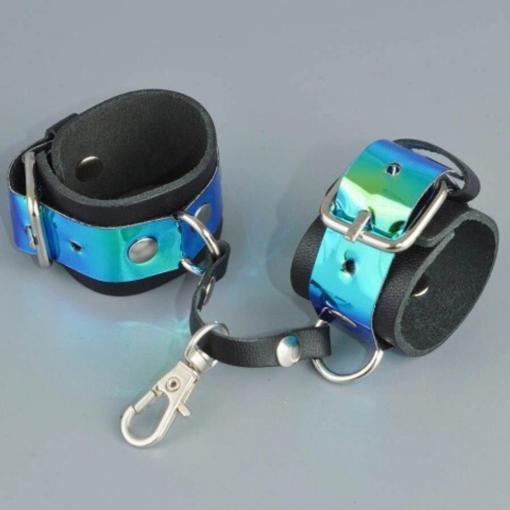 Брелок-сувенир "Наручники" в голубом цвете