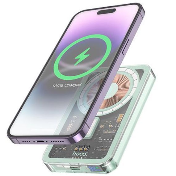 Powerbank Wireless charging small body Power Bank strong magnetic 5000mAh Q14 Hoco Blue