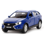Модель ин. мет. "LADA Vesta SW Cross" 12см, двери, багаж, синий, коробка VESTA-CROSS-BU (Технопарк)