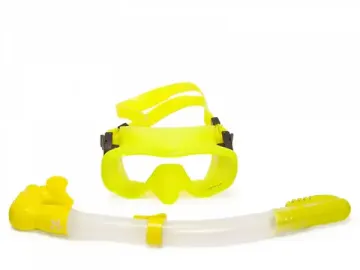 Набор маска+трубка Sargan Сенеж прозрачный/желтый