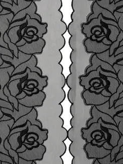 05-153 Вышивка на неэл. сетке двухслойная 19 см, Розы, черный (левая)