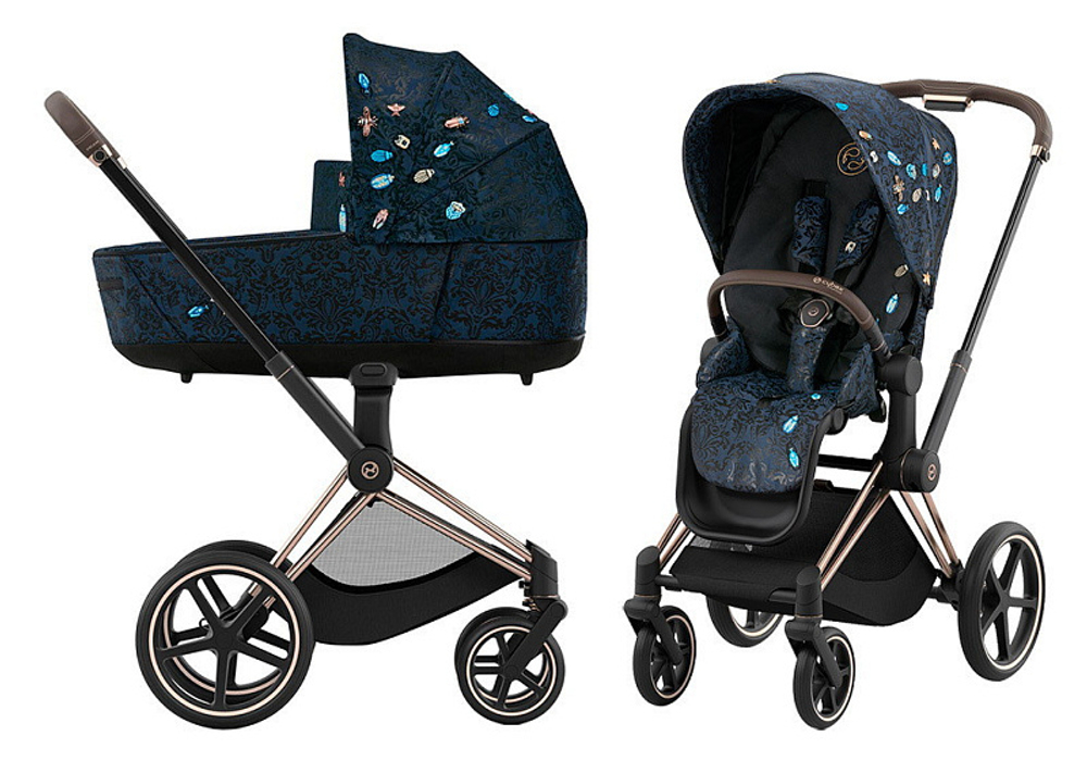 Коляска 2 в 1 Cybex Priam IV Rosegold Jewels of Nature