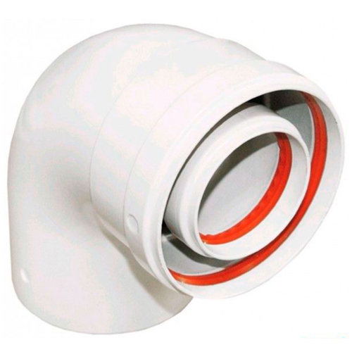 Отвод коаксиальный полипропиленовый BAXI 90гр., диам. 80/125 мм