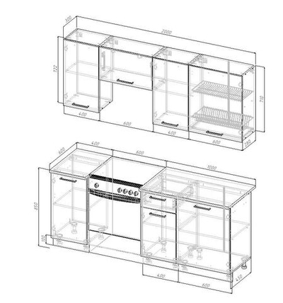 Кухонный гарнитур Трансильвания 2000 (38мм)