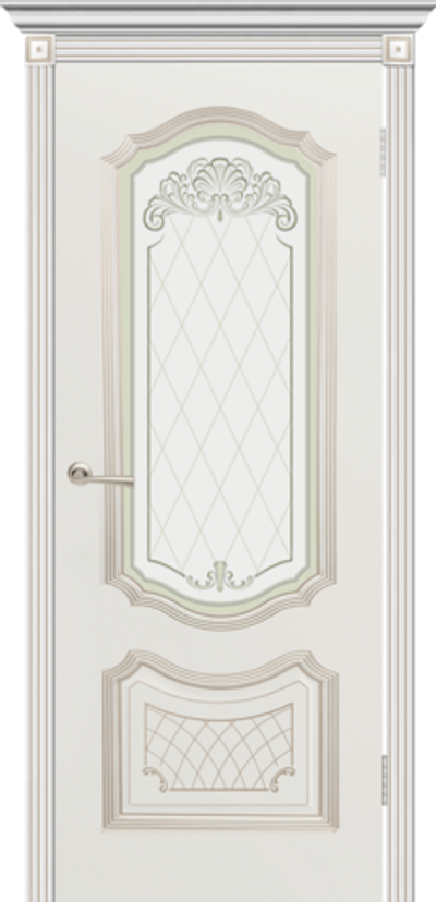 Гранада (эмаль Белая + патина «Белое золото») со стеклом