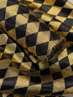 Жаккард шелк с люрексом Gucci в черно-золотые ромбы