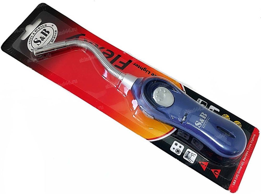 Зажигалка бытовая на блистере гибкая  большая S&B 366