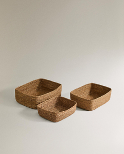 Zara Home Корзина из морской травы, цвет бежевый, 28 см