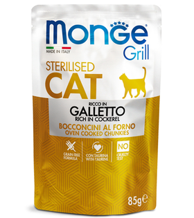 Монж Cat Grill для стерилизованных кошек Итальянская курица, 85гр.