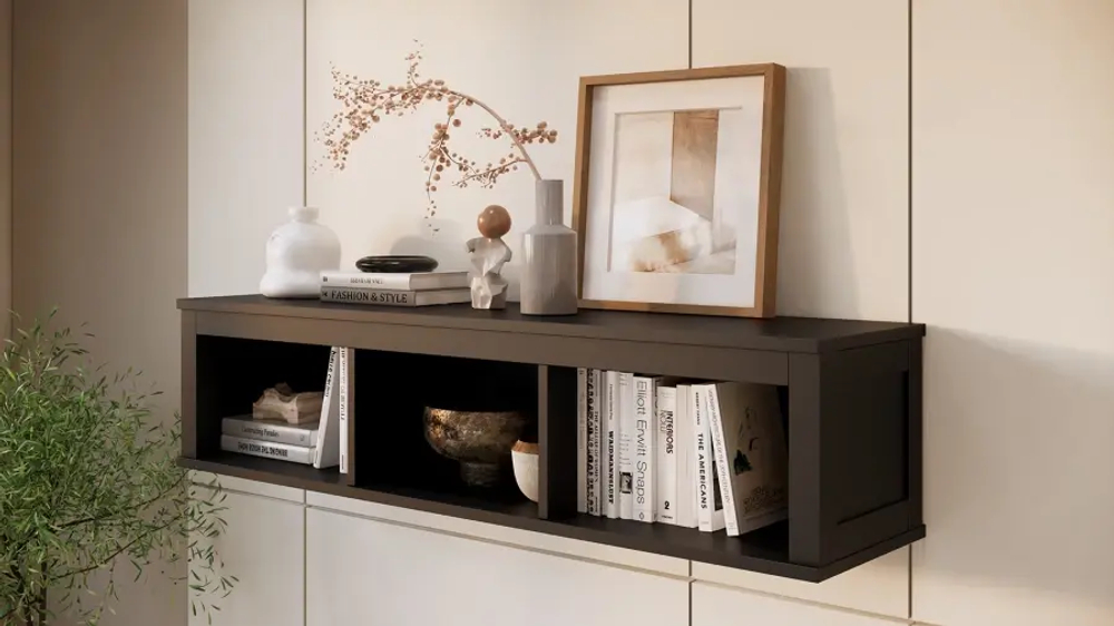 Полка навесная - аналог IKEA HEMNES / ХЕМНЭС/ ХЕМНЕС / КЫМОР / ИКЕА 148х34х37 см, черный