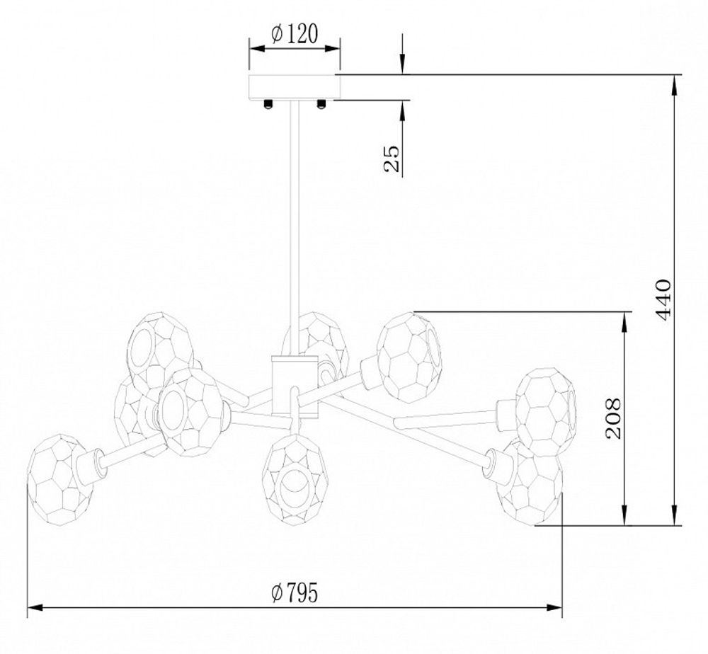 Люстра на штанге Freya Grace FR5114PL-09BZ