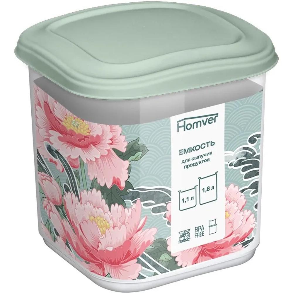 Емкость для сыпучих продуктов 1,1л (светло-зеленый)