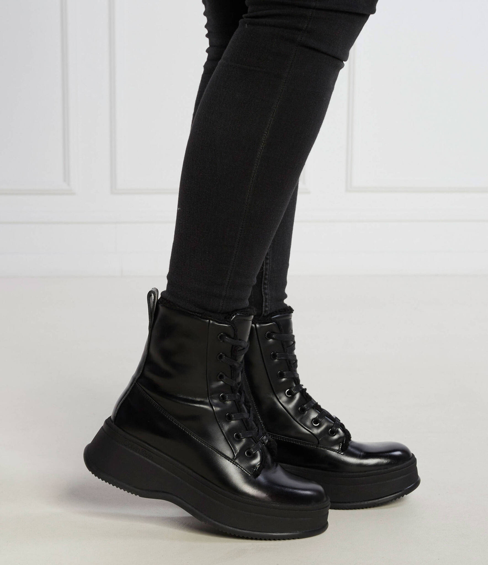 Кожаные ботильоны на платформе Calvin Klein - черный(HW0HW01685)