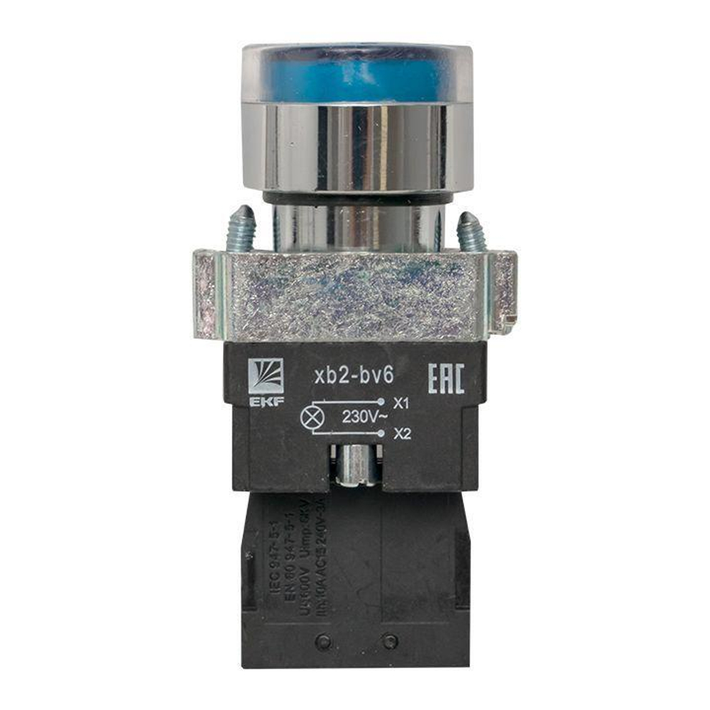 Кнопка BA61 с подсветкой 230В син. NO PROxima EKF xb2-bw61-230