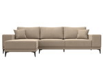 Диван угловой Льюес левый, Бежевый, Велюр, 122396L