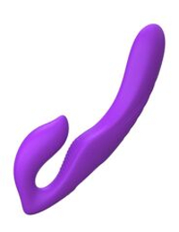 Фиолетовый безремневой вибрострапон с пультом Ultimate Strapless Strap-On - 22,22 см.
