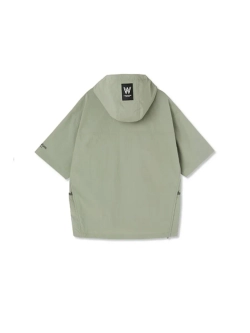 Анорак с капюшоном и короткими рукавами из нейлона