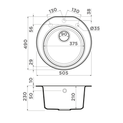 Кухонная мойка Omoikiri Miya 50R-GR Tetogranit/leningrad grey