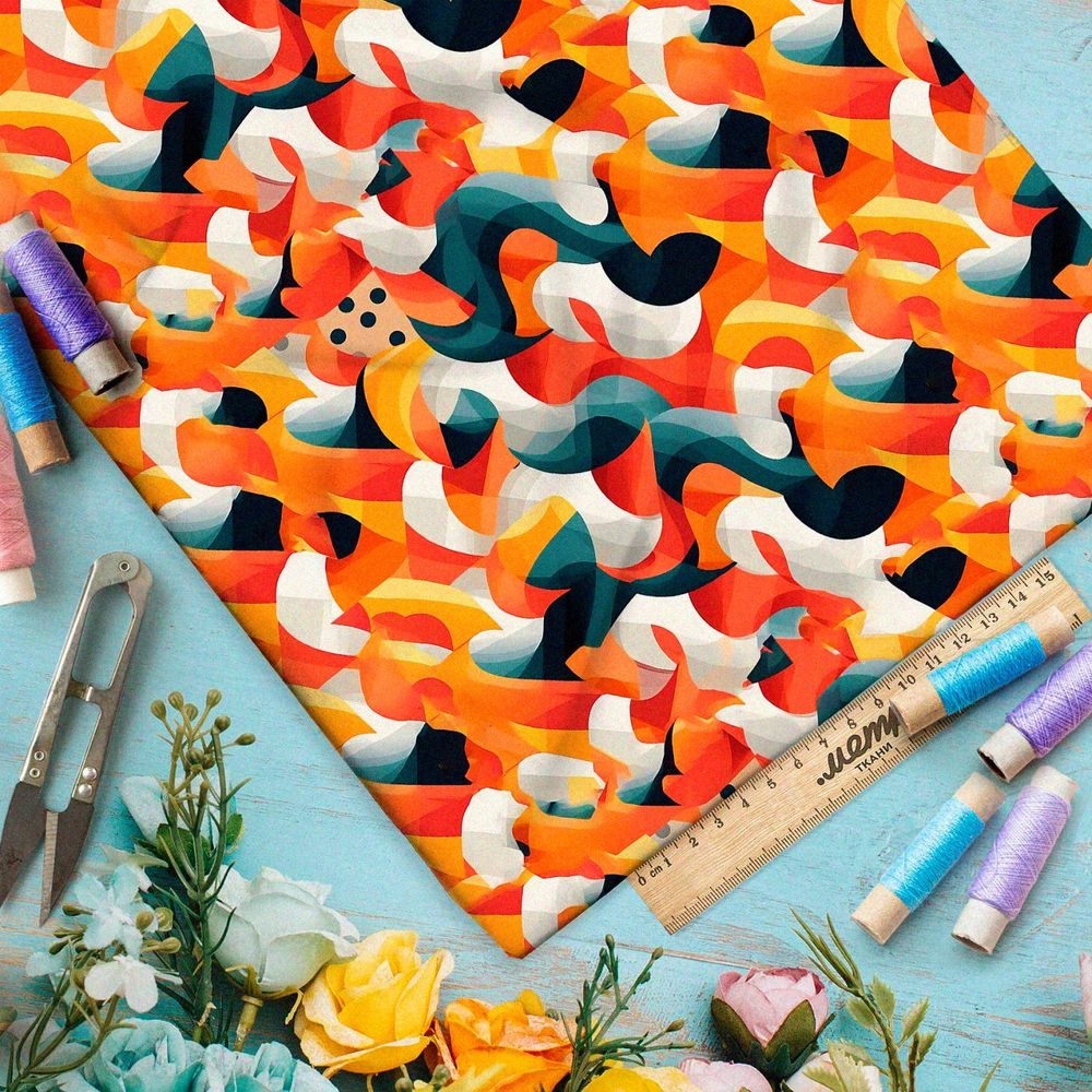 Ткань Ниагара Софт ретро вдохновение