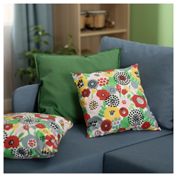 IKEA BRUKSVARA  (ИКЕА БРУКСВАРА)  -  Подушка, разноцветный/цветочный рисунок, 40x40 см