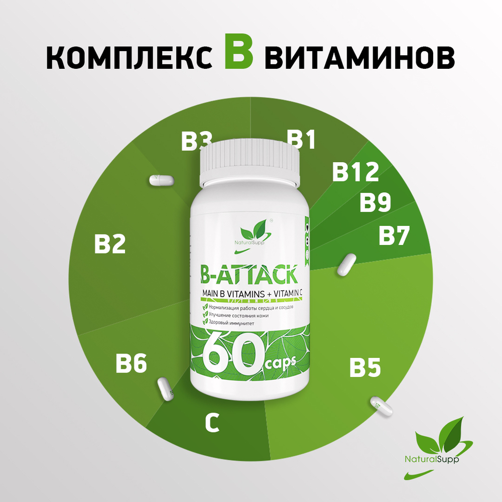 B-Attack (Витамины группы B) 60 капс. Naturalsupp