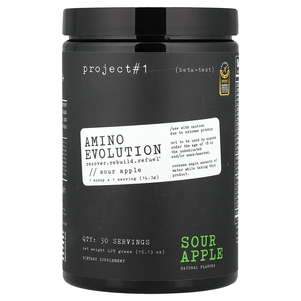 Project 1 Nutrition, Amino Evolution, аминокислота с кислым яблоком, 429 г (15,13 унции)