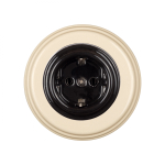 Розетка с З.К., керамика, цвет черный B1-101-03