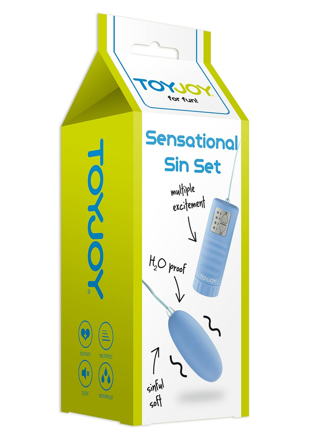 Голубое виброяйцо SENSATIONAL SIN SET - 6 см.