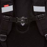 Ранец GRIZZLY анатомическая спинка, c брелоком, для девочек, "HEARTS", чёрный 36х28х20 см, RAz-586-5/1