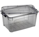 Ящик для хранения с замками КИП 5,7 л 300x200x150 чёрный прозрачный