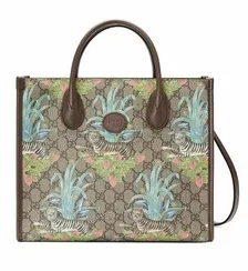 Маленькая сумка-тоут Gucci Tiger с GG