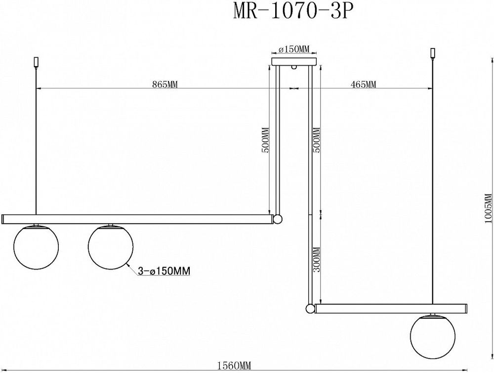 Светильник на штанге MyFar Jenifer MR1070-3P