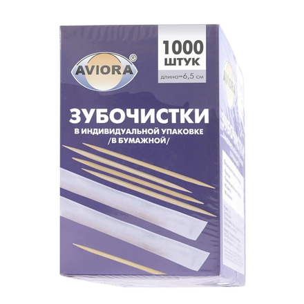 Зубочистки Aviora, бамбуковые, 1000 шт