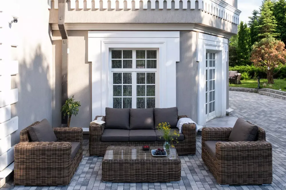 "Палермо" лаунж-зона из искусственного ротанга, цвет соломенный