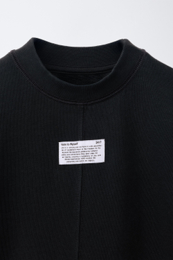 ZARA ФУТБОЛКА GARMENT DYE, ЧЕРНЫЙ