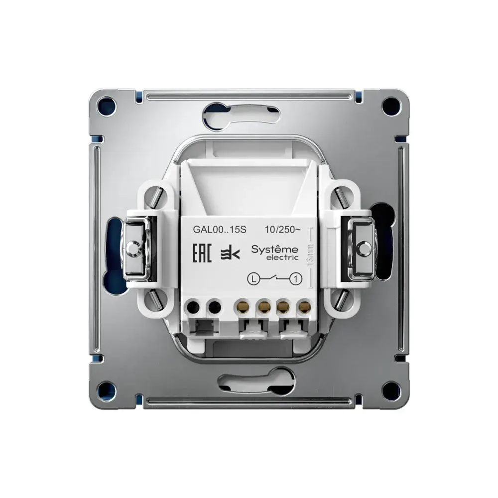 ARTGALLERY 1-клавишный ВЫКЛЮЧАТЕЛЬ КНОПОЧНЫЙ, 10А, механизм, быстрозажим. клем., АКВАМАРИН