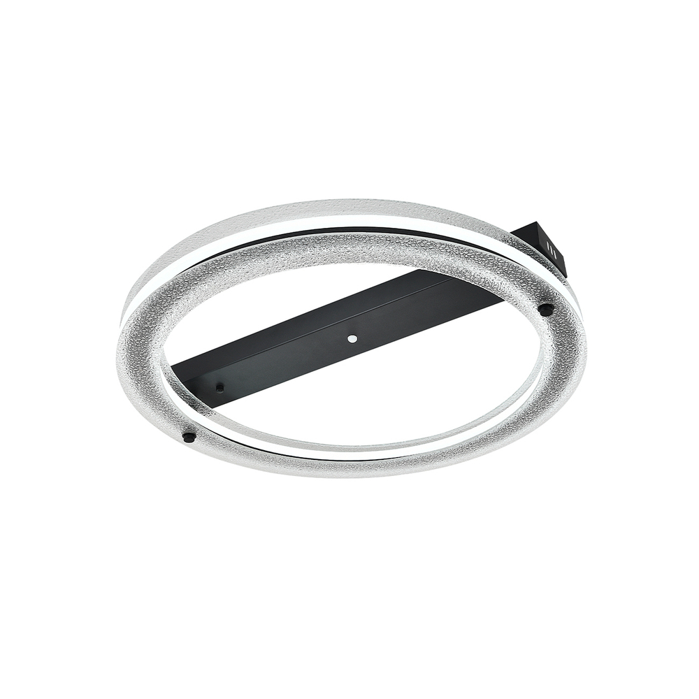 Потолочный светодиодный светильник 95Вт, 7200лм, 3000-6000K, Ra>80, плавная регулировка мощности, изменение цветовой температуры, пульт, металл/акрил, черный/прозрачный