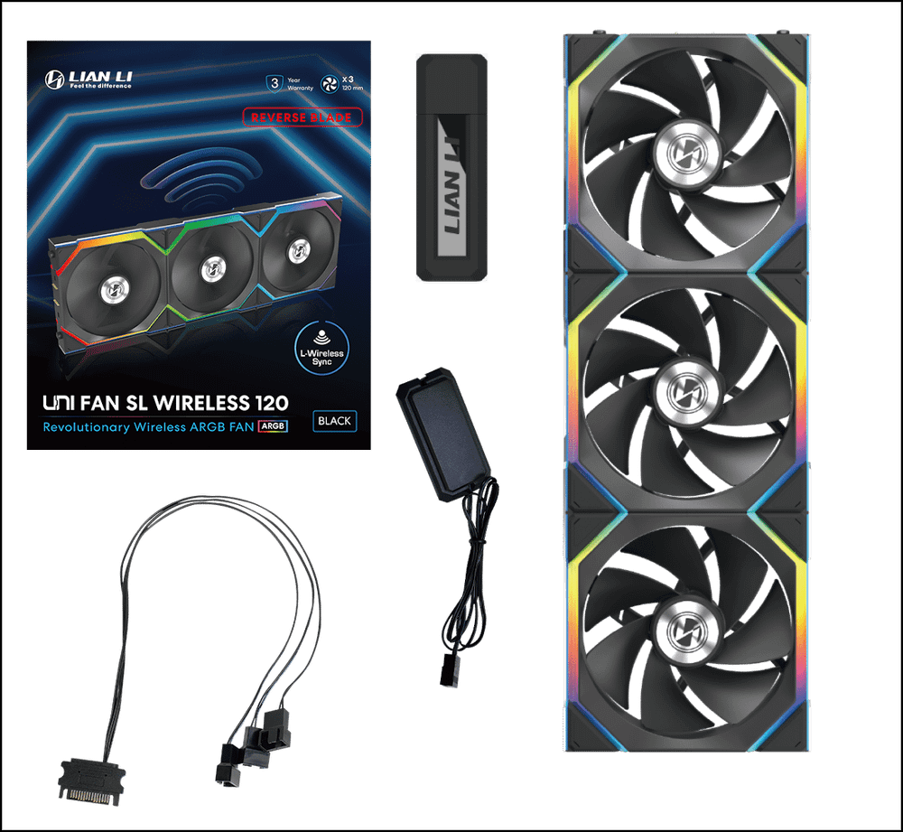 Вентилятор для корпуса Lian Li UNI FAN SL WIRELESS 120 Reverse Blade ARGB 3x120mm G99.12RSL1W3B.00