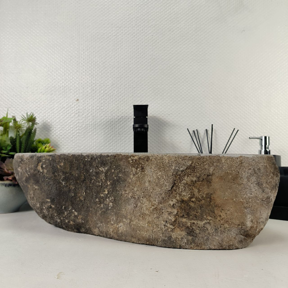 Каменная раковина из речного камня RS-05039 (54*38*15) 0857 из натурального камня