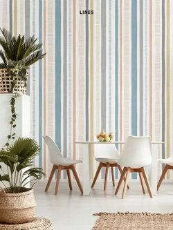 Обои флизелиновые, полоса серо-голубая, метровые, для спальни, для коридора, Lines