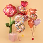 Шар (34''/86 см) Цифра, 8 Цветочный вальс, 1 шт. в уп.