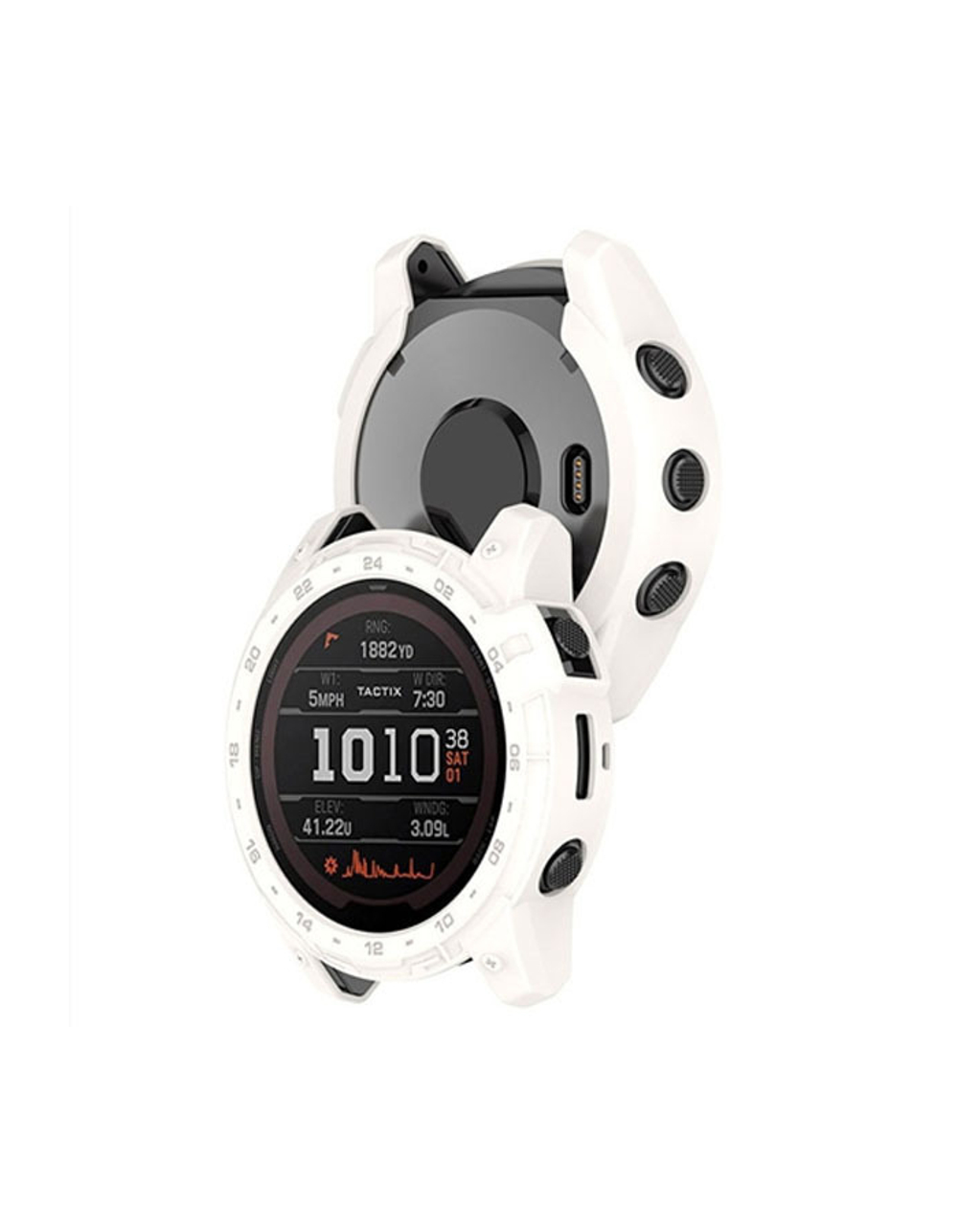 Защитный бампер чехол для часов Garmin Fenix 7X, Tactix 7 / 7 Pro, Enduro 2 материал TPU (Кремовый)