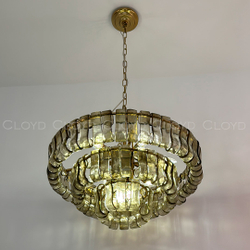 Люстра Cloyd NAMASTE C8 / Ø60 см - латунь - зелен.стекло (арт.11687)