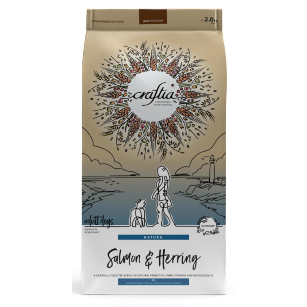 Корм для собак Craftia Natura, 2 кг, лосось и сельдь