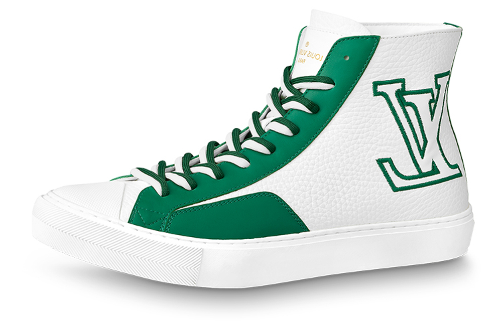 LOUIS VUITTON Tattoo Ankle Sneakers "White Green"